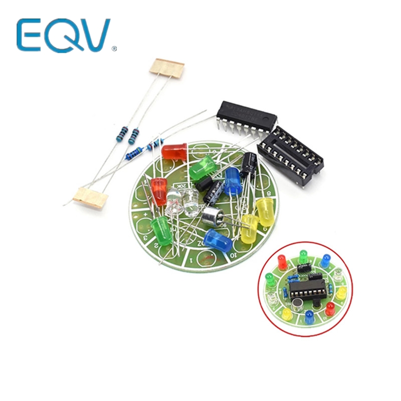 Diy Electronics Lab - CD4017สีสันควบคุมเสียงไฟLEDหมุนชุดอิเล็กทรอนิกส์การผลิตDiyชุดอะไหล่นักเรียนห้องปฏิบัติการ