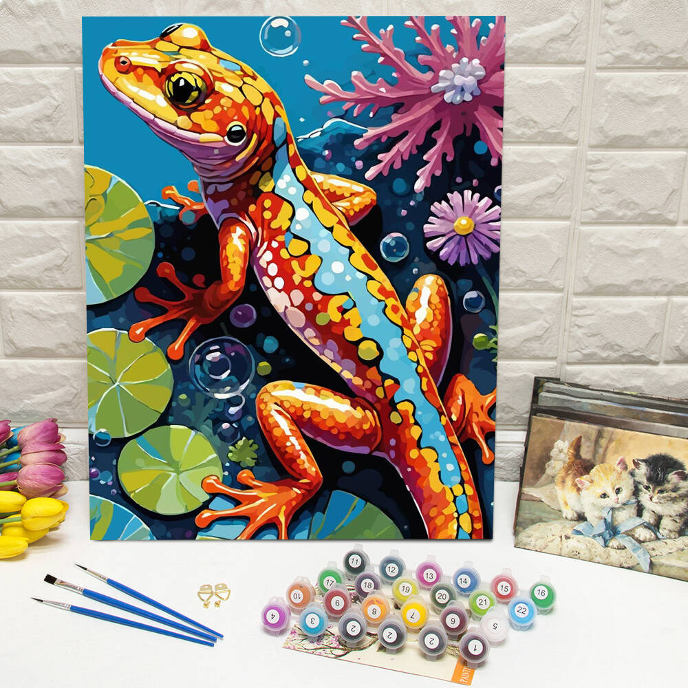 Diy Elektronik - ภาพวาดสีน้ํามันโดยตัวเลขภูมิทัศน์ภูเขา DIY ภาพวาดดิจิตอลบ้านต้นไม้ภาพ Artcraft บนผ้าใบ Handpainted