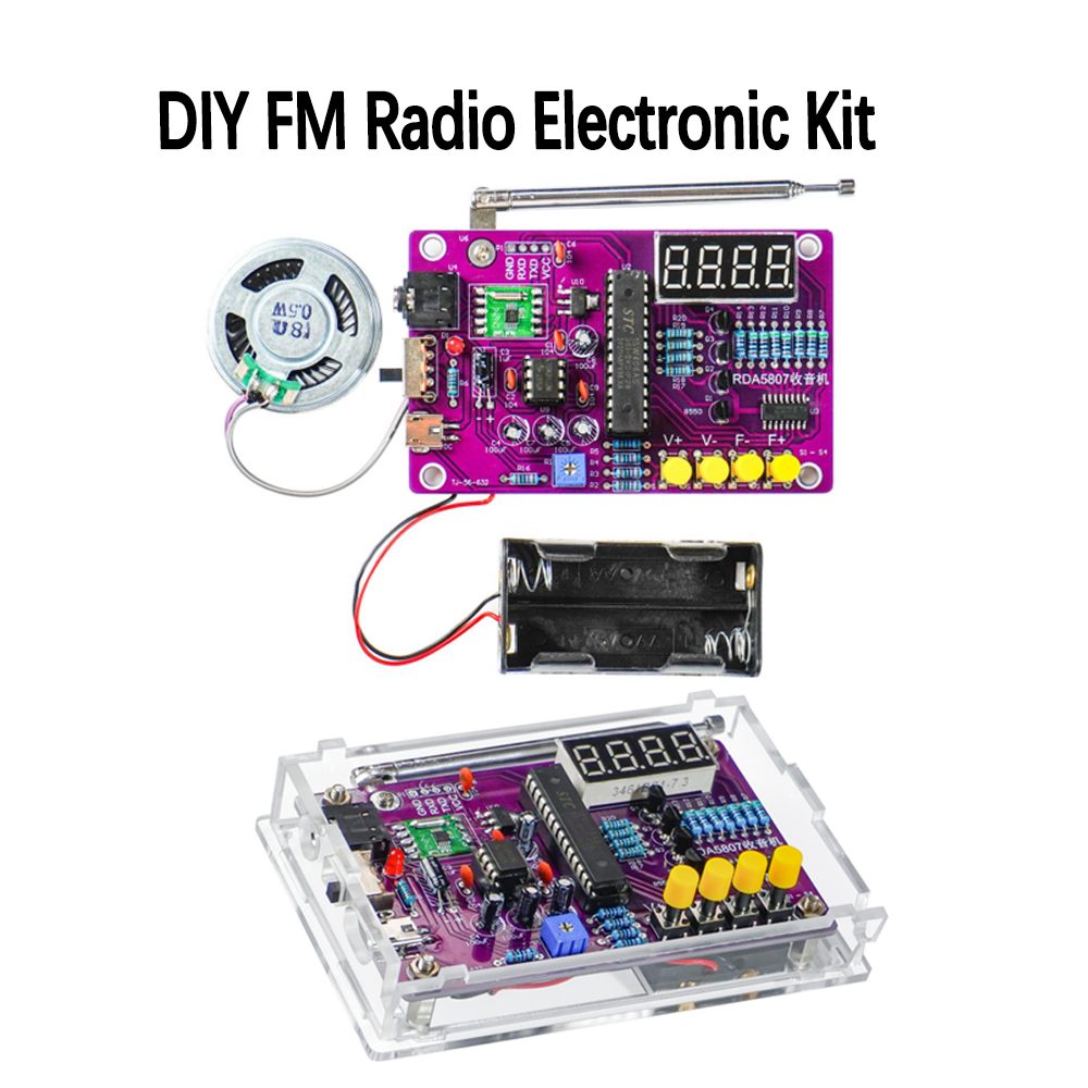 Diy Electronics Project Kit - DIY วิทยุ FM ชุดอิเล็กทรอนิกส์ 87-108MHz ปรับความถี่ได้