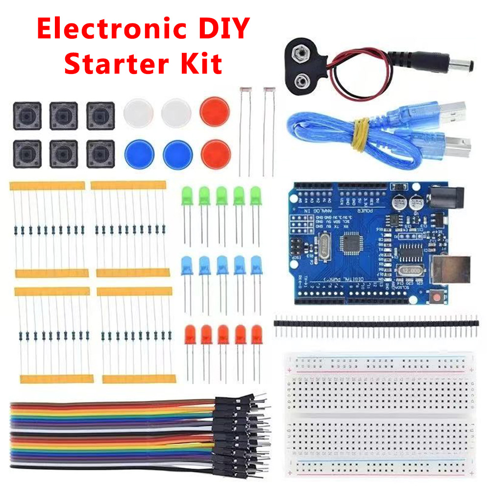 Diy Electronics Lab - ชุดเริ่มต้นงานอิเล็กทรอนิกส์ DIY สำหรับบอร์ด Arduino R3 พร้อมแผงทดลองขนาดเล็ก