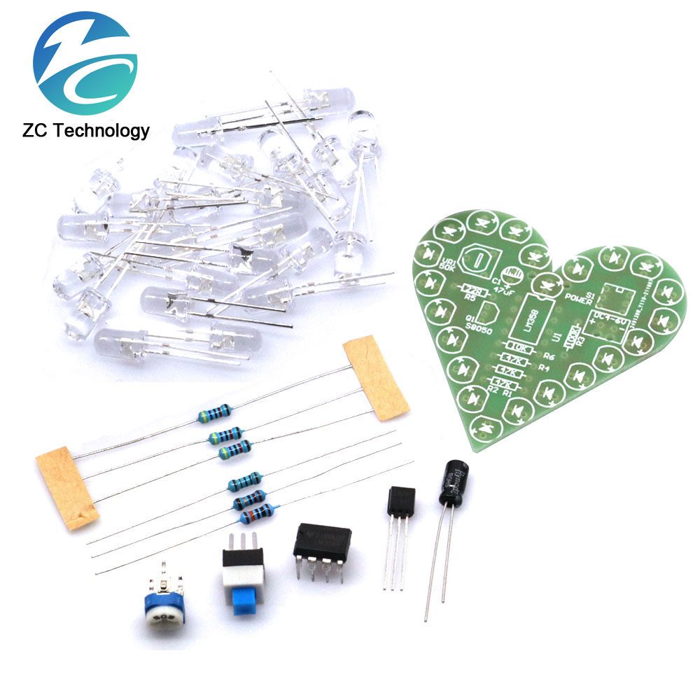 Diy Electronics Learning Kit - ชุด DIY Heart Shape หายใจชุด DC