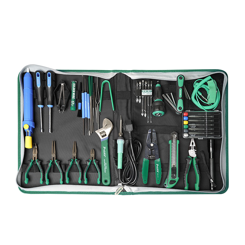 Diy Electronics Lab - 52Pcs Pro'sKit PK-2002B Home Electronics ช่างไฟฟ้าชุดซ่อมไฟฟ้าเครื่องเชื่อมเหล็กมีดยูทิลิตี้ลวด
