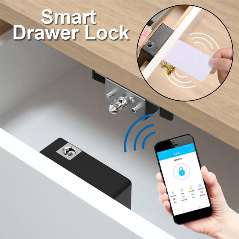 Diy Electronics Cabinet - สมาร์ทโฮมลิ้นชักล็อคอิเล็กทรอนิกส์ซ่อน DIY ตู้ลิ้นชักไม้ประตูล็อคอัจฉริยะ IC Card Sensor