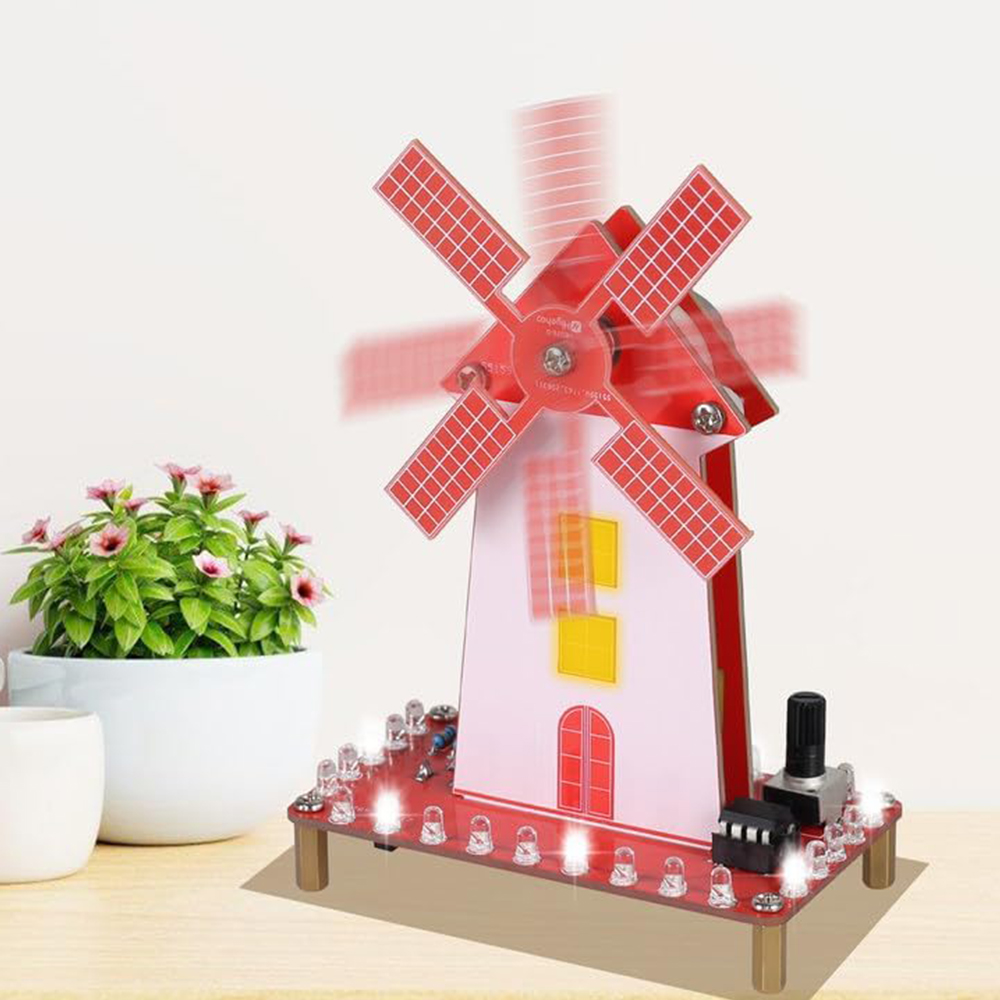 Diy Electronics Projects For Beginners - DIY กังหันลมอิเล็กทรอนิกส์ชุด การประสาน โครงการการปฏิบัติพร้อมไฟกระพริบ LED ปรับความเร็วในการหมุนสําหรับผู้เริ่มต้น