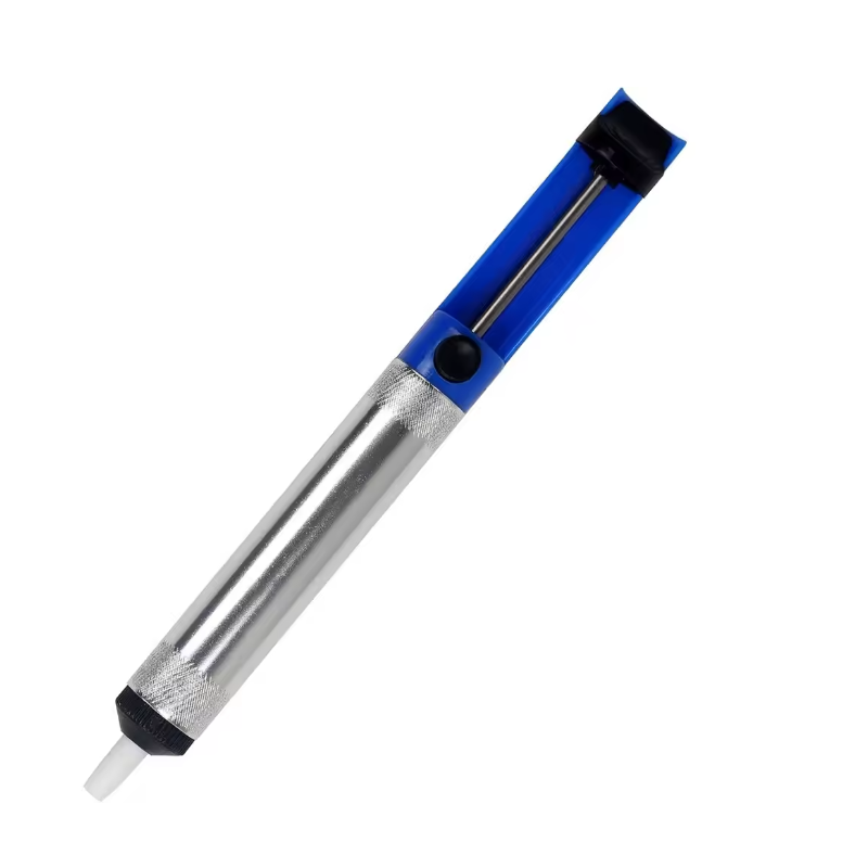 Desoldering Pump Solder - ปั๊มดูดตะกั่วอะลูมิเนียม ปากกาดูดตะกั่วสุญญากาศ สีฟ้า เครื่องมือถอดตะกั่ว