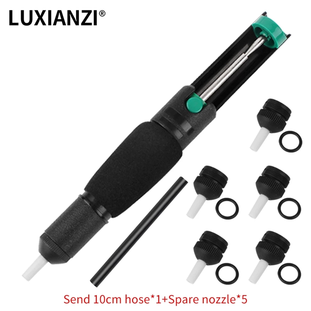 Desoldering Pump Solder - LUXIANZI แหวนคู่ Desoldering ปั๊มดูดพลาสติกที่มีประสิทธิภาพ Solder ดูดสูญญากาศ