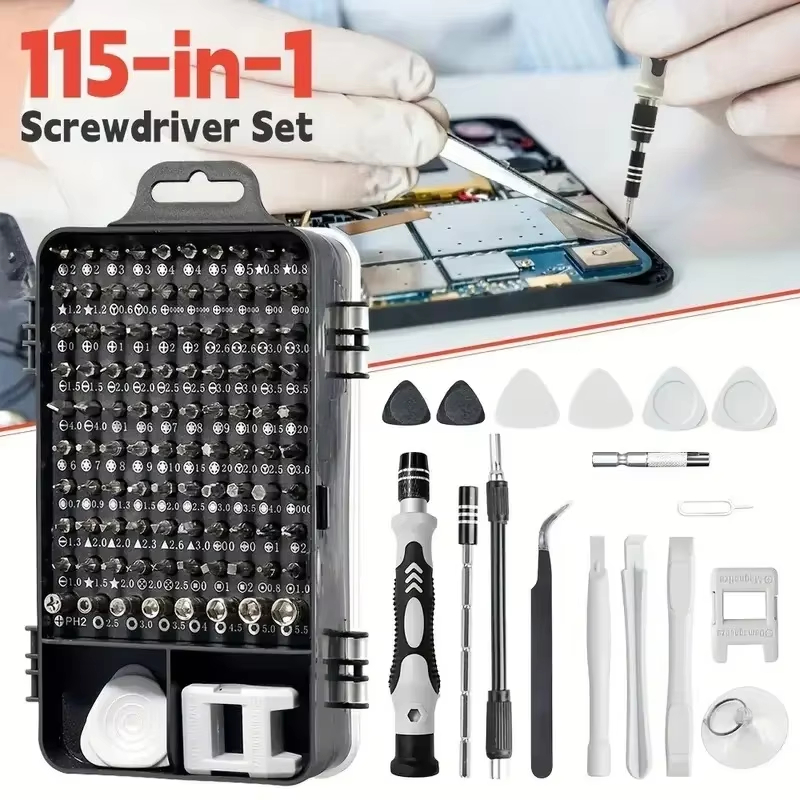 Diy Electronics Project Kit - ชุดไขควงความแม่นยำสูง 115-in-1 พร้อมหัวแม่เหล็ก - ชุดเครื่องมือซ่อมอุปกรณ์อิเล็กทรอนิกส์สำหรับโทรศัพท์ แล็ปท็อป