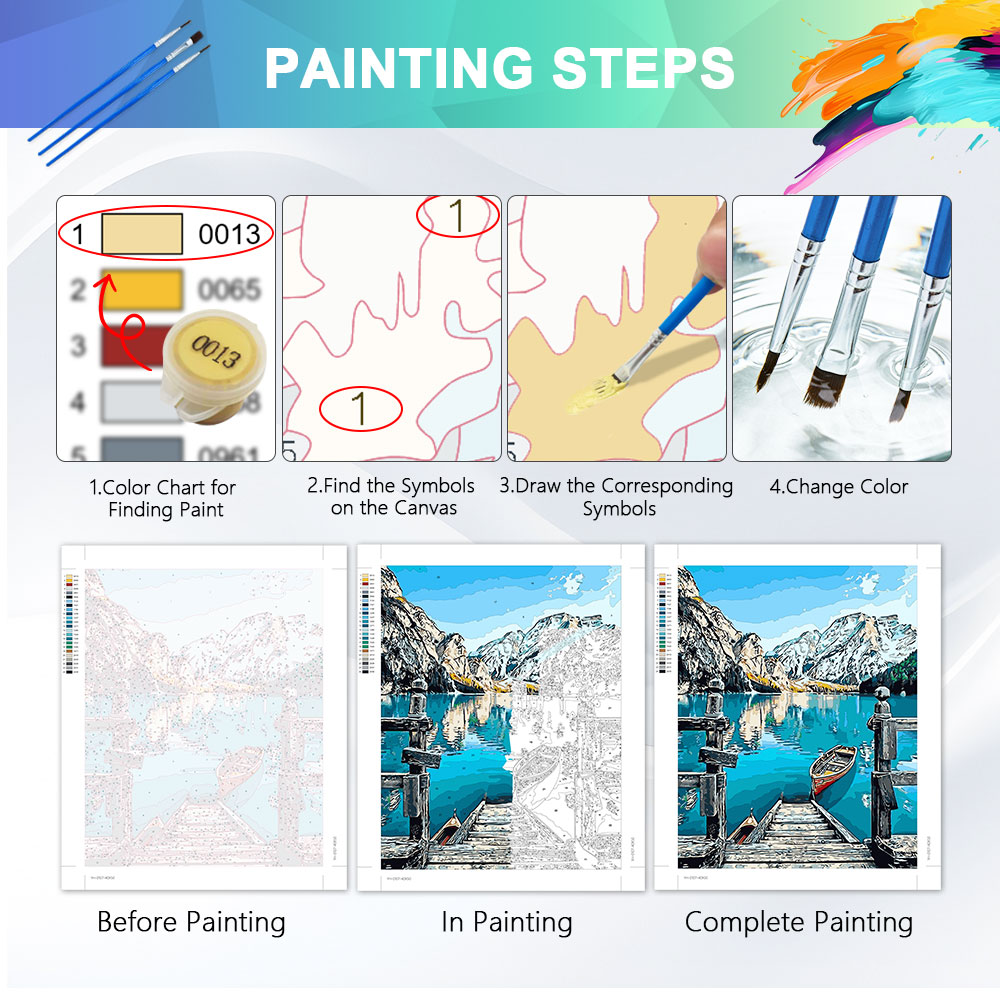 ชุดภาพวาดระบายสีตามตัวเลข HUAC - Diy Elektronik บทวิจารณ์และราคา