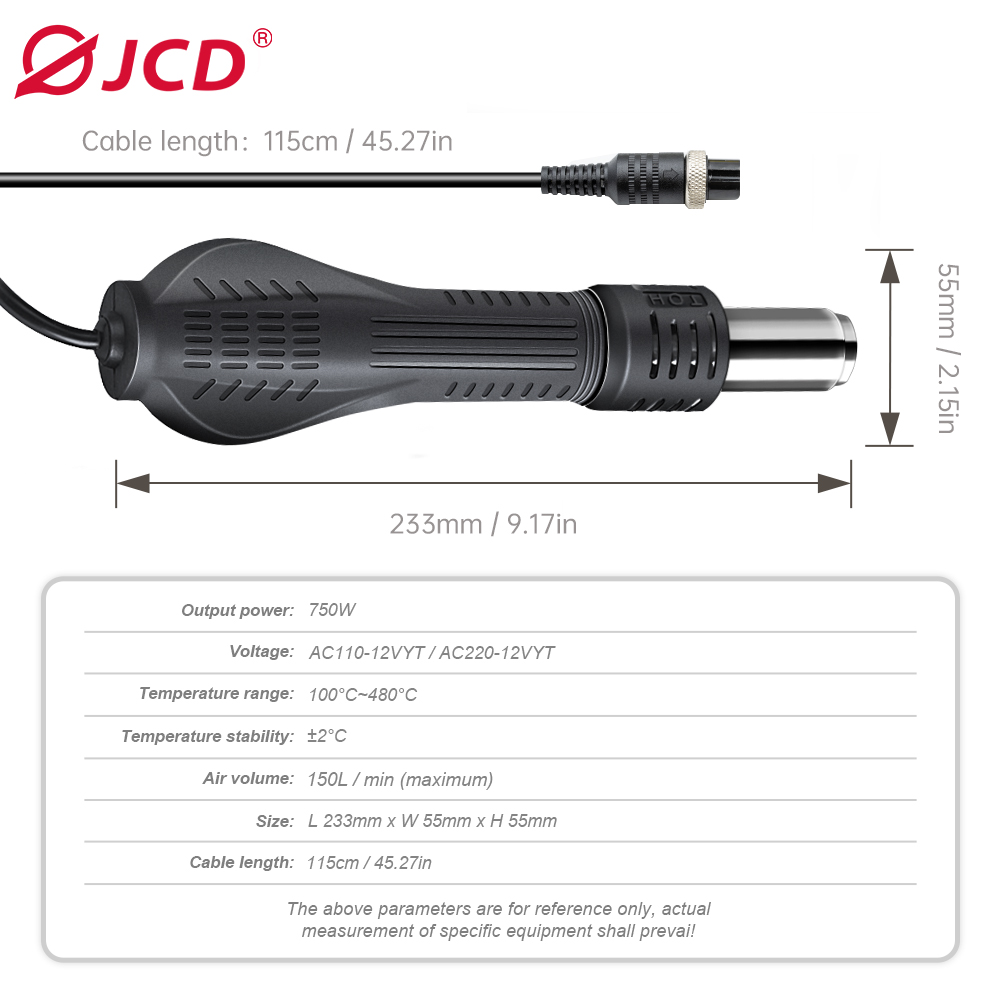 ด้ามจับปืนลมร้อน JCD 8 รู เหมา - Hot Air Rework Station บทวิจารณ์และราคา