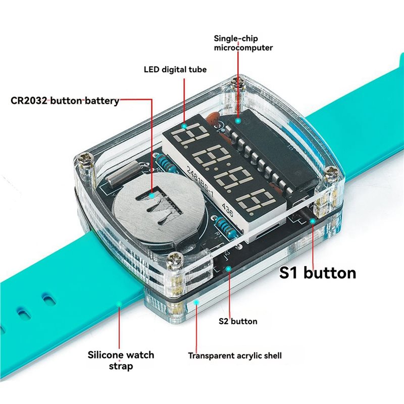 ชุดอุปกรณ์นาฬิกา LED DIY 2 ชิ้ - Diy Electronics Learning Kit บทวิจารณ์และราคา