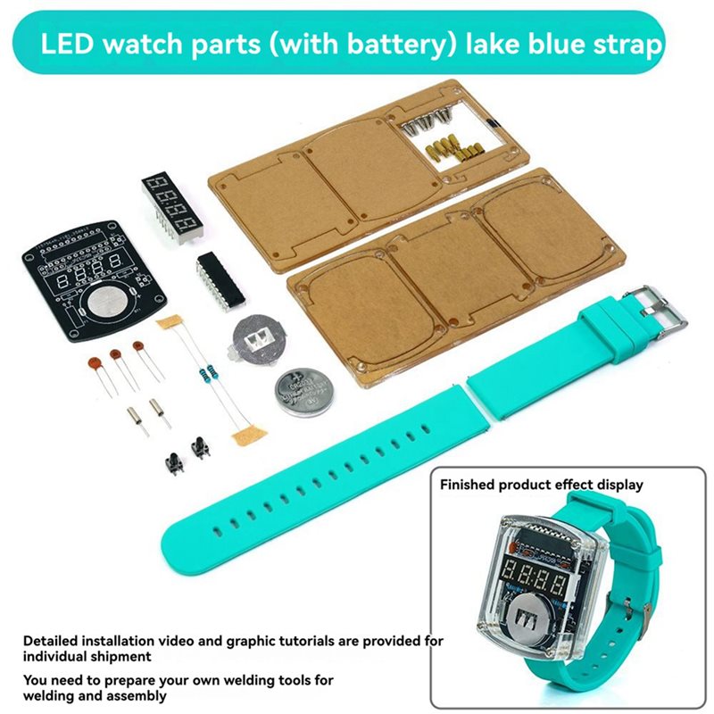 ชุดอุปกรณ์นาฬิกา LED DIY 2 ชิ้ - Diy Electronics Learning Kit บทวิจารณ์และราคา