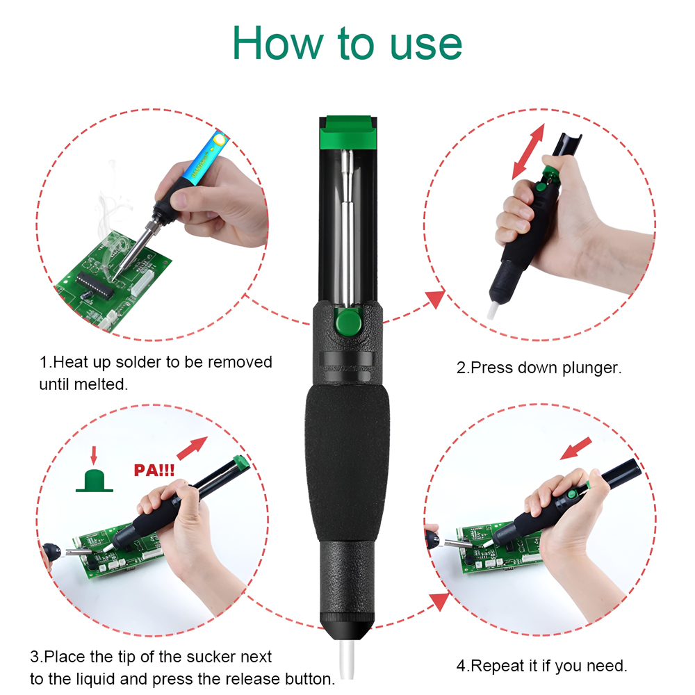 เครื่องปั๊มโลหะบัดกรีปืนดูดตะก - Desoldering Pump Solder บทวิจารณ์และราคา